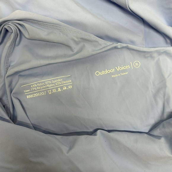 Outdoor Voices Exercise Dress One Shoulder Short Mini Shorts Sky Blue NWT New XL - Picture 4 of 7